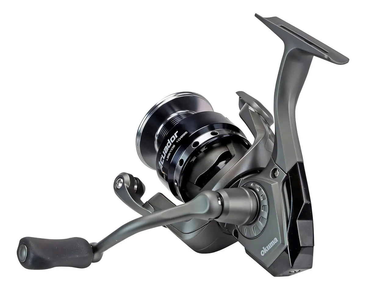 Reel Okuma Acuador Acu-4000 Color Negro Y Dorado Lado De La Manija Derecho/izquierdo