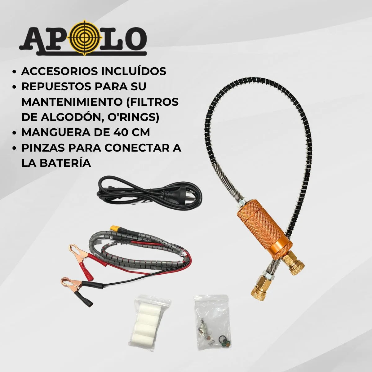 Compresor Inflador Rifle Pcp Apolo Electrico 12v 300b Ct Color Naranja Claro