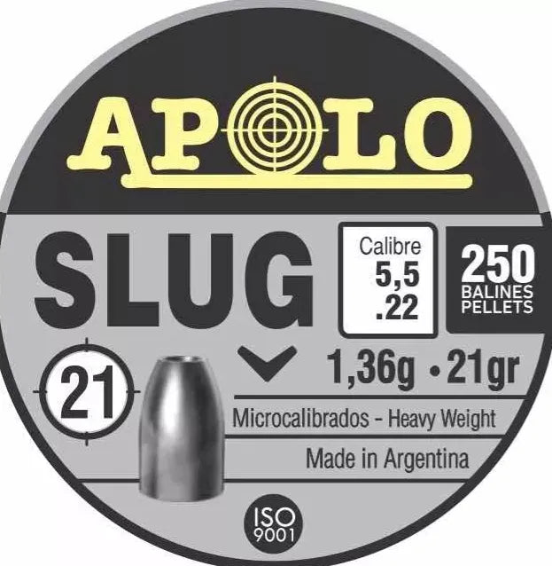 Postón Apolo Slug 5mm.5/21gr (500un) 2 Latas