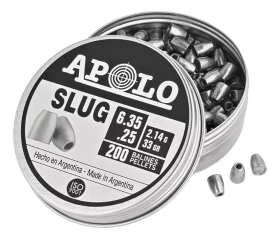 Postones Apolo Slug 6.35 Mm 33 Grains 3 Lata 600 U