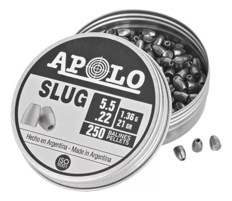 Postón Apolo Slug 5mm.5/21gr (500un) 2 Latas