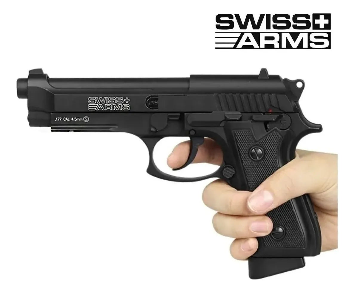 Pistola P92 Swiss Arms+500 Balines+3co2+funda-jainelfishing