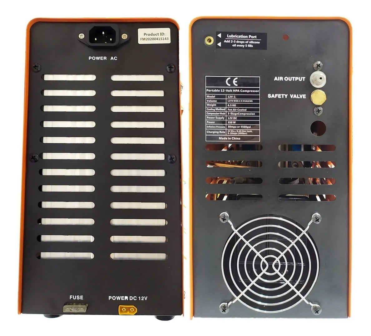 Compresor Inflador Rifle Pcp Apolo Electrico 12v 300b Ct Color Naranja Claro