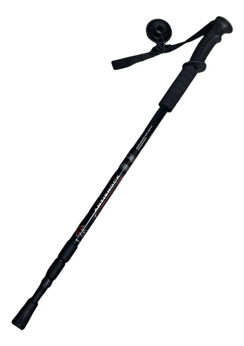 1 Bastón Plegable Ligero Senderismo Treking Caminar Escalar Color Negro