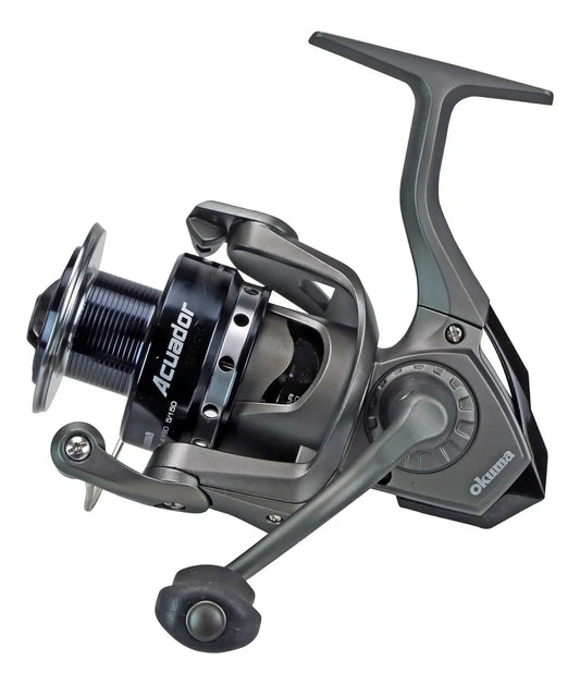 Reel Okuma Acuador Acu-4000 Color Negro Y Dorado Lado De La Manija Derecho/izquierdo