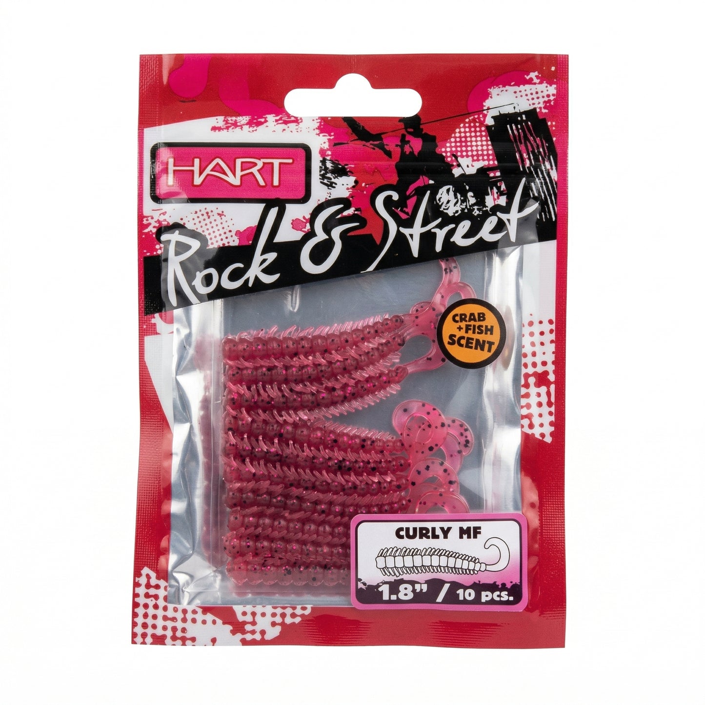 Vinilo Hart Rock&Street Curly HF Señuelo Pesca 1.8 Pulgadas