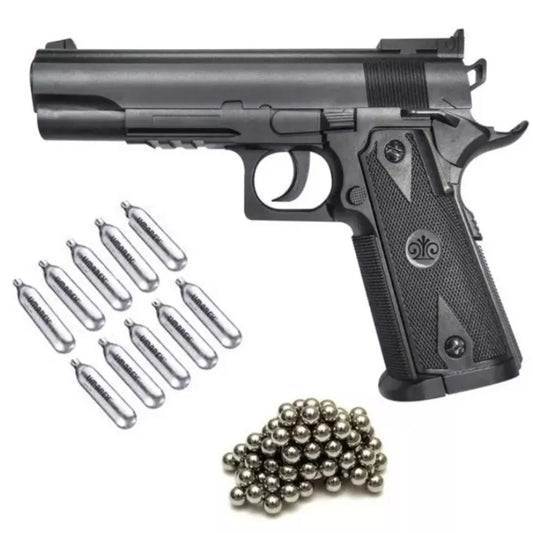 Pistola Stinger 1911 Co2 4.5mm Negro 430 Ft/s 6 Co2 Y 500b