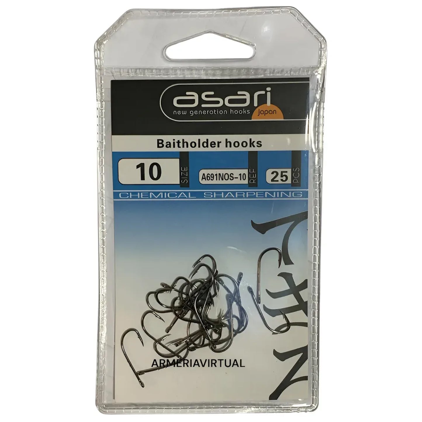 Pack de 10 Anzuelos de Pesca Asari Baitholder Hooks Japones