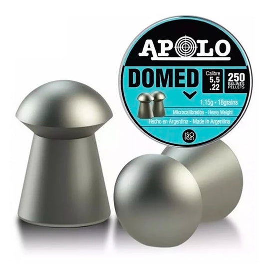 Postones Apolo Domed Calibre .177 / 4.5 Mm, 250 Pcs 0.60g/9.0gr
