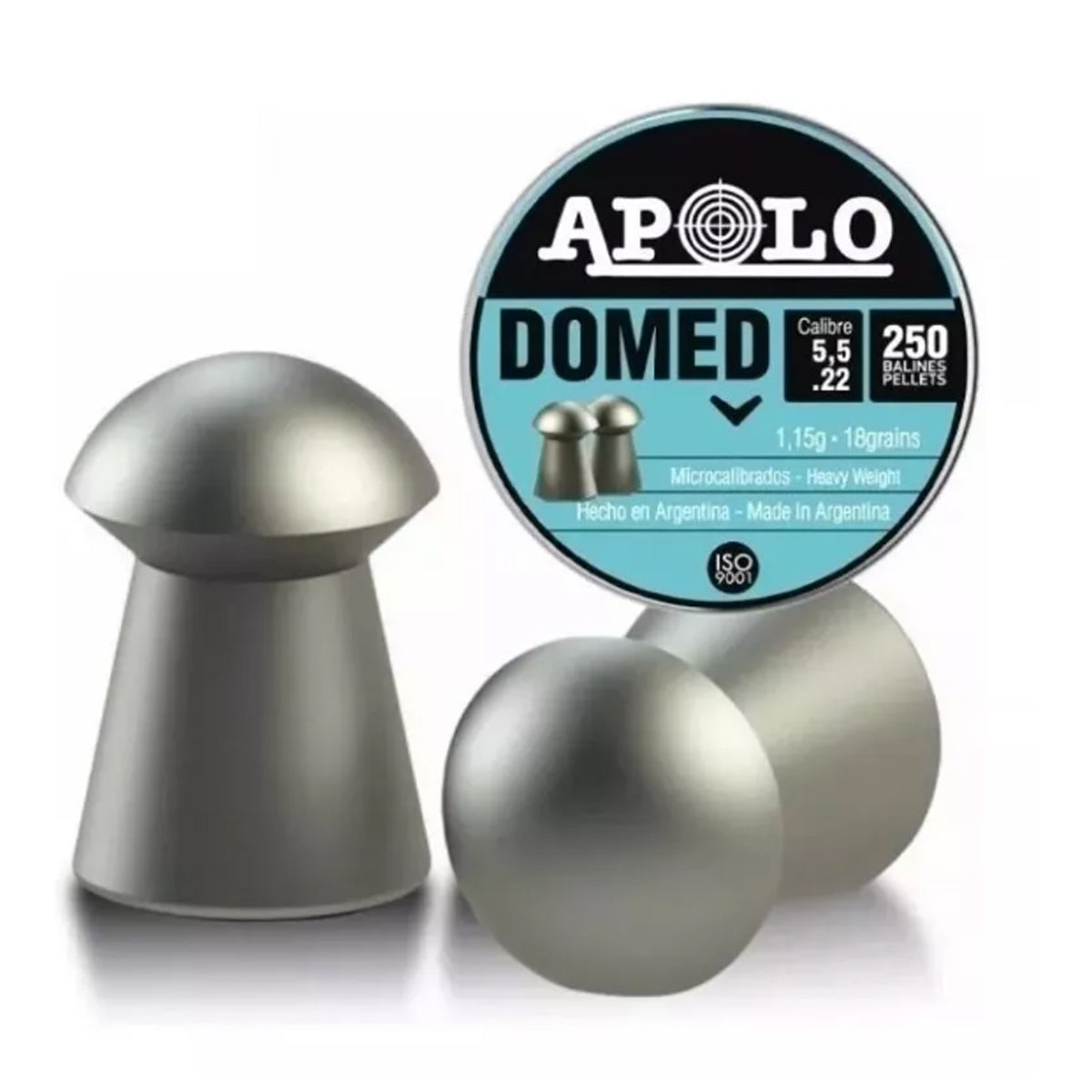 POSTONES APOLO DOMED CAL 5,5MM LATA DE 250 UNIDADES