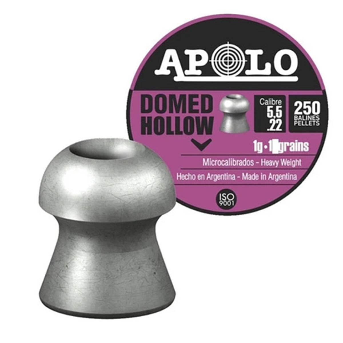 POSTONES APOLO DOMED HOLLOW CAL 5,5MM LATA DE 250 UNIDADES