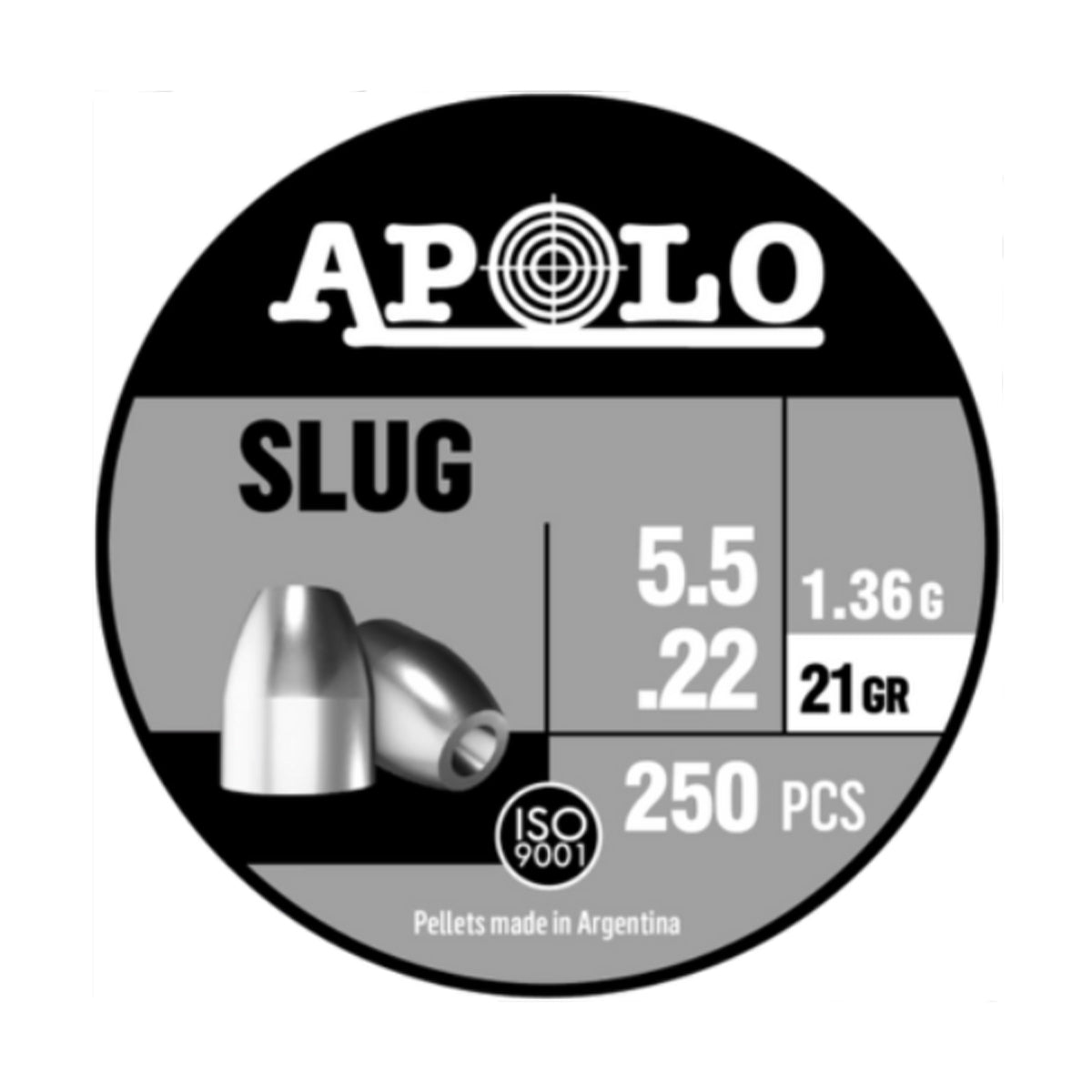 POSTONES APOLO SLUG CAL 5,5MM LATA DE 250 UNIDADES