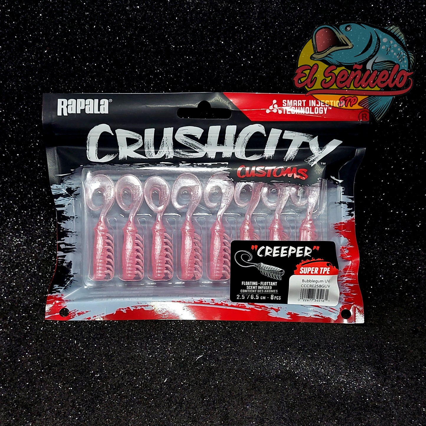 Señuelo Vinilo Crushcity Creeper Flotante Multiespecie Pesca Deportiva Agua Dulce