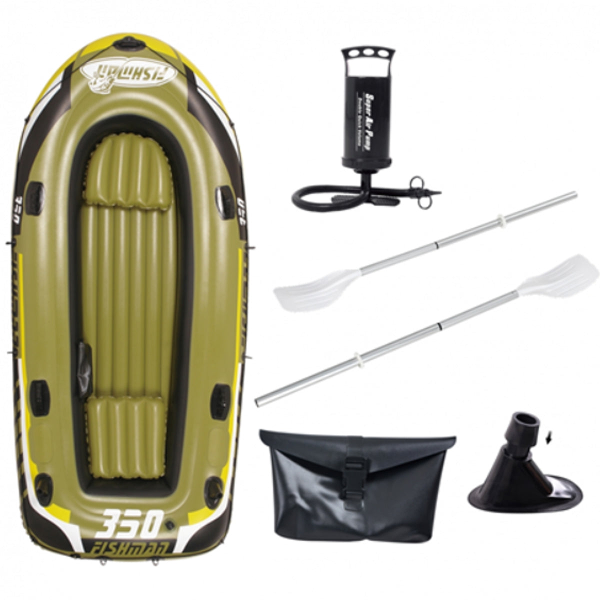 BOTE SAFARI FISHMAN 350 3+1 PERSONAS 0.55MM (INCLUYE REMOS)