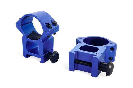 Montura APOLO 3/4" (22 mm) Weaver/Picatinny – Azul, Perfil Alto, Ø 25 mm