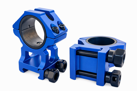 Montura APOLO 3/4" (22 mm) – Azul, Perfil Alto, Ø 25 y 30 mm
