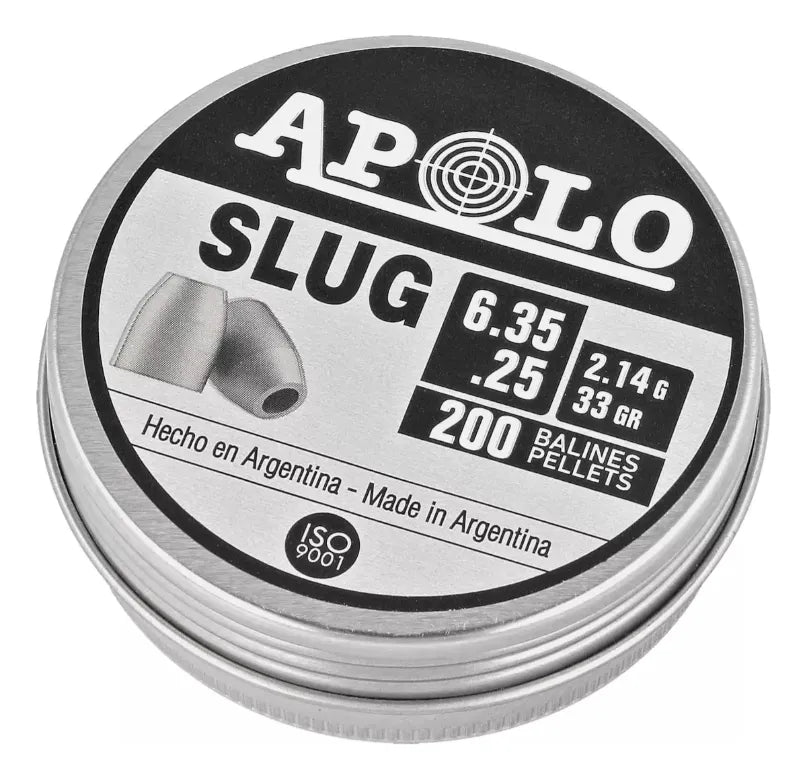 Postones Apolo Slug 6.35 Mm 33 Grains 3 Lata 600 U – Outdoor Online
