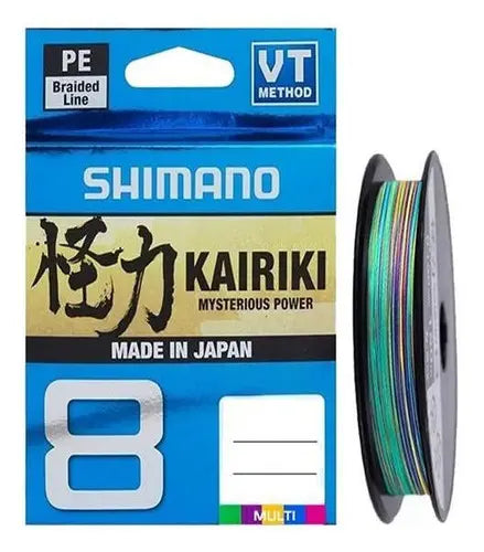 Línea Multifilam. Shimano Kairiki 8:0,10 mm, 8 libras, multicolor