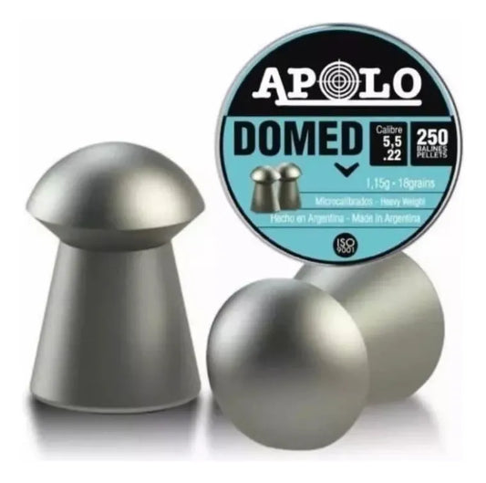 Poston Apolo Lata 250 Unid-domed-cal.5.5mm Caza. 18 Grains