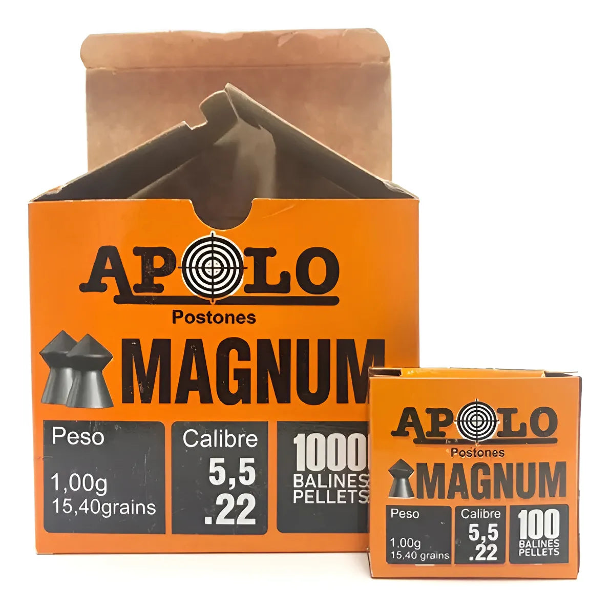 Postones Apolo Magnum 5.5mm 15gr 1000 Unidades