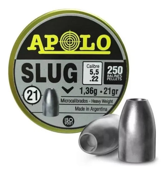 Postón Apolo Slug 5mm.5/21gr (500un) 2 Latas