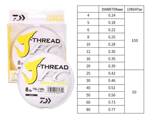 Daiwa J-Fluoro Samurai Línea Fluorocarbono 50m