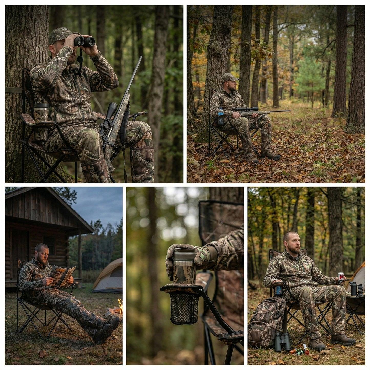 Silla de Camping Plegable de Camuflaje Real tree con Portavasos + Envío Gratis!