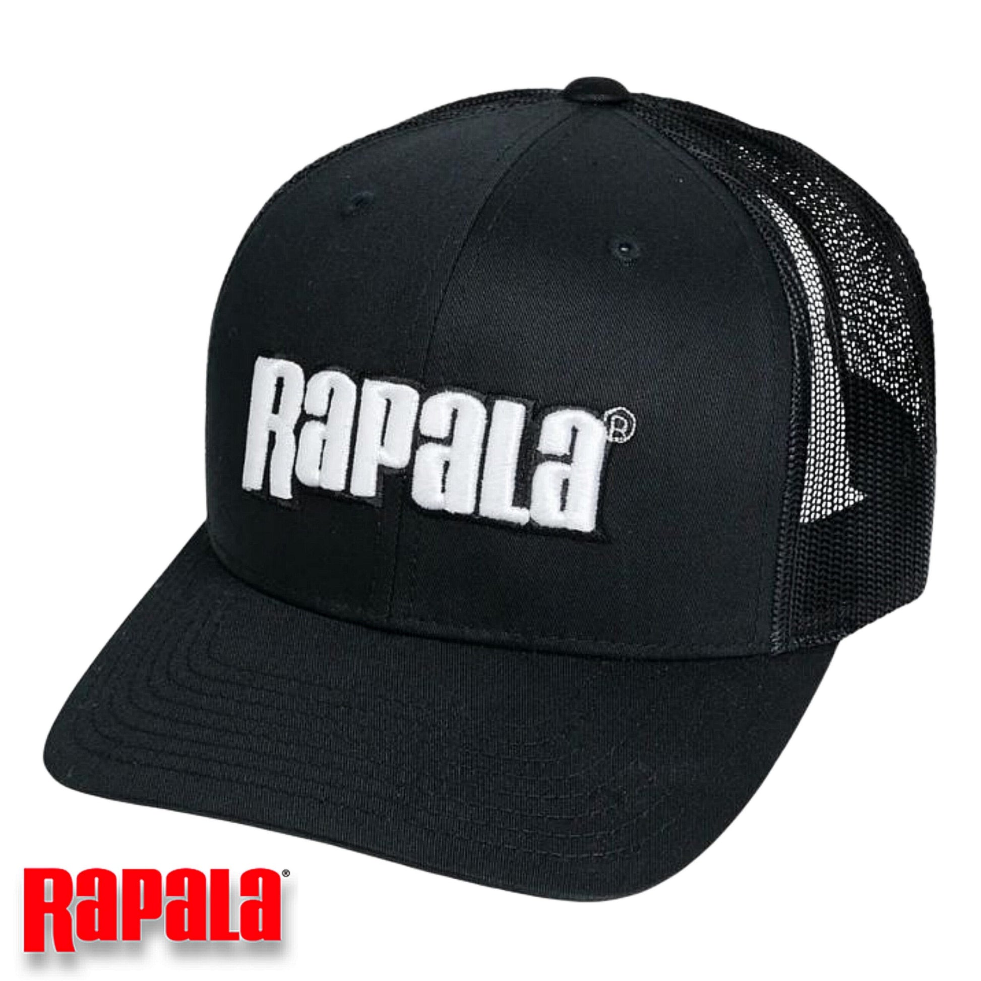 Gorro Rapala Classic Mesh Negro Transpirable Ajustable Pesca Caza Estilo Urbano