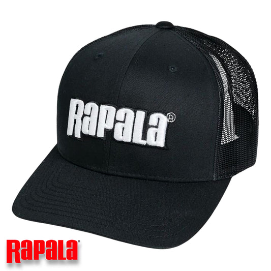 Gorro Rapala Classic Mesh Negro Transpirable Ajustable Pesca Caza Estilo Urbano