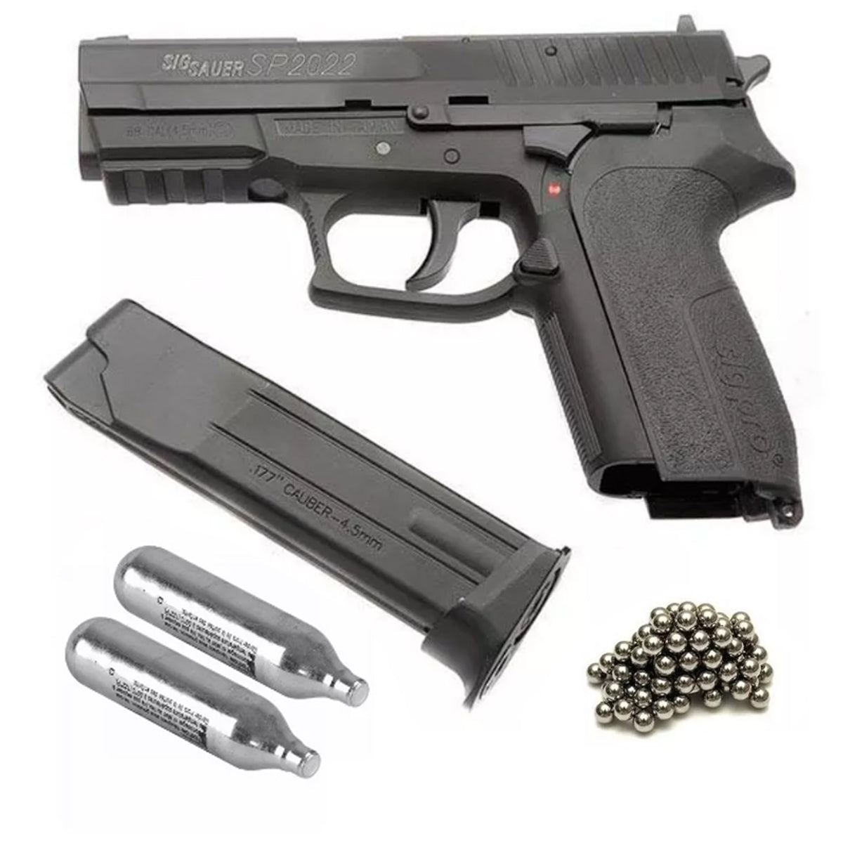 PISTOLA DE CO2 BALINES METALICOS KWC SP2022 CAL 4,5MM + 2 CO2 + 500 BALINES