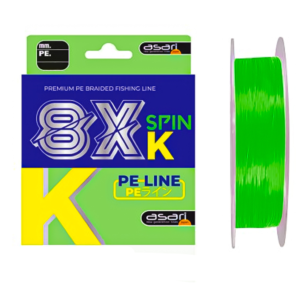 Asari Kazuma Spin 8X Línea Trenzada Verde Fluo