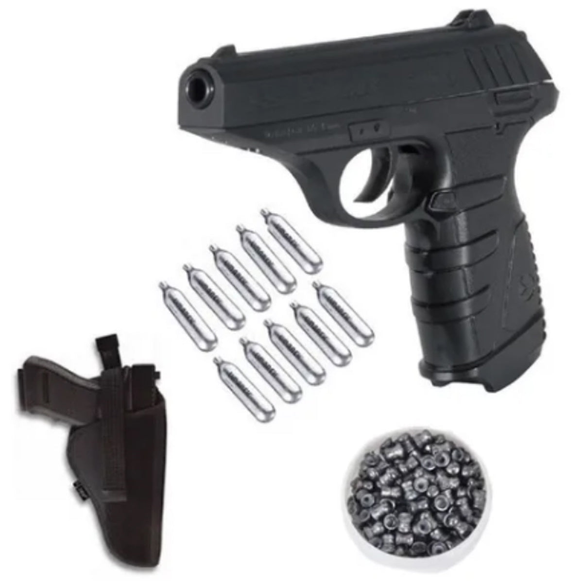 PISTOLA DE CO2 BALIN METALICO GAMO P25 + 10 CO2 + 250 POSTONES + FUNDA