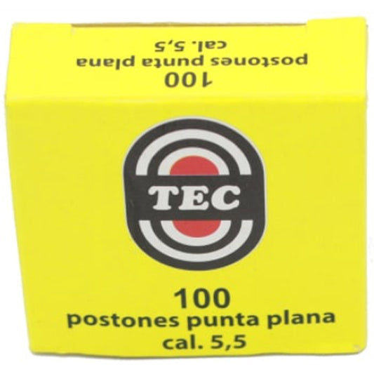 POSTON TEC PUNTA PLANA CAL 5,5MM - 15GR CAJA DE 100 UNIDADES