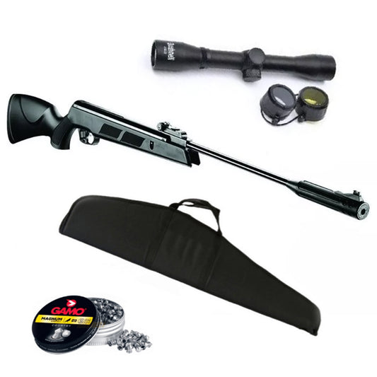 PACK DE CAZA RIFLE NITRO PISTON APOLO AP1000 + FUNDA + MIRA 3-9X40 + POSTONES