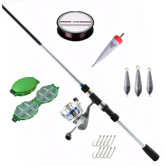 SET DE PESCA RIO / LAGO CAÑA + CARRETE Y NYLON OKUMA CASCADE 1,80mts + ACCESORIOS