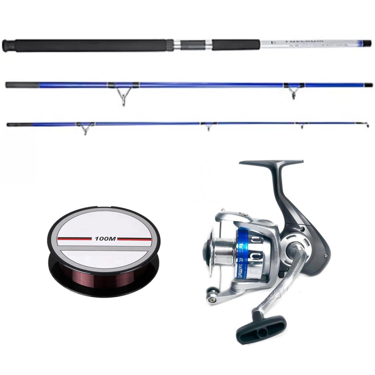 SET DE PESCA CAÑA FULCRUM 3.60Mts + CARRETE OKUMA CASCADE + 100Mts DE NYLON + SEÑUELO DE REGALO