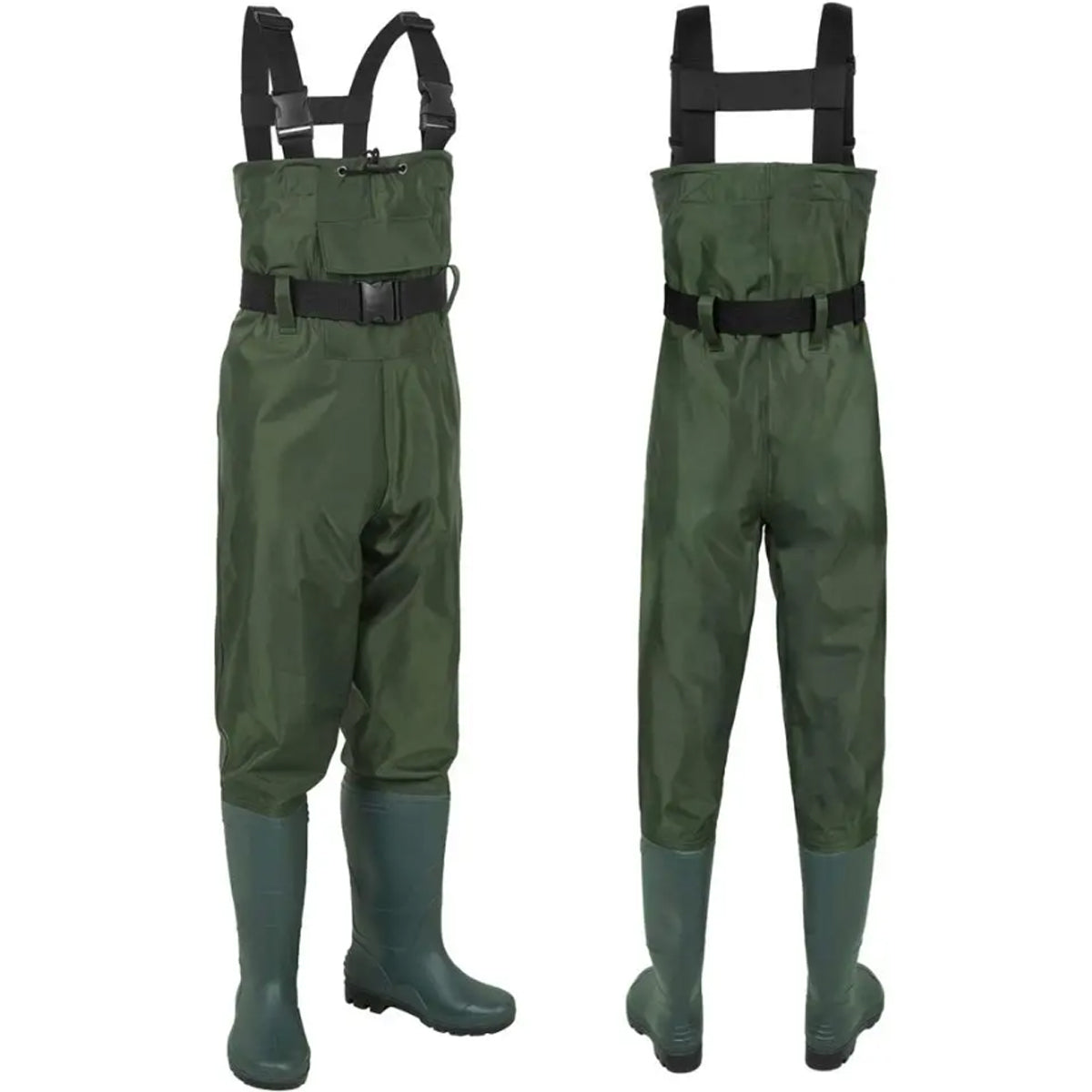 TRAJE DE PESCA TIPO WADER DE PVC CON BOTAS ALTAS