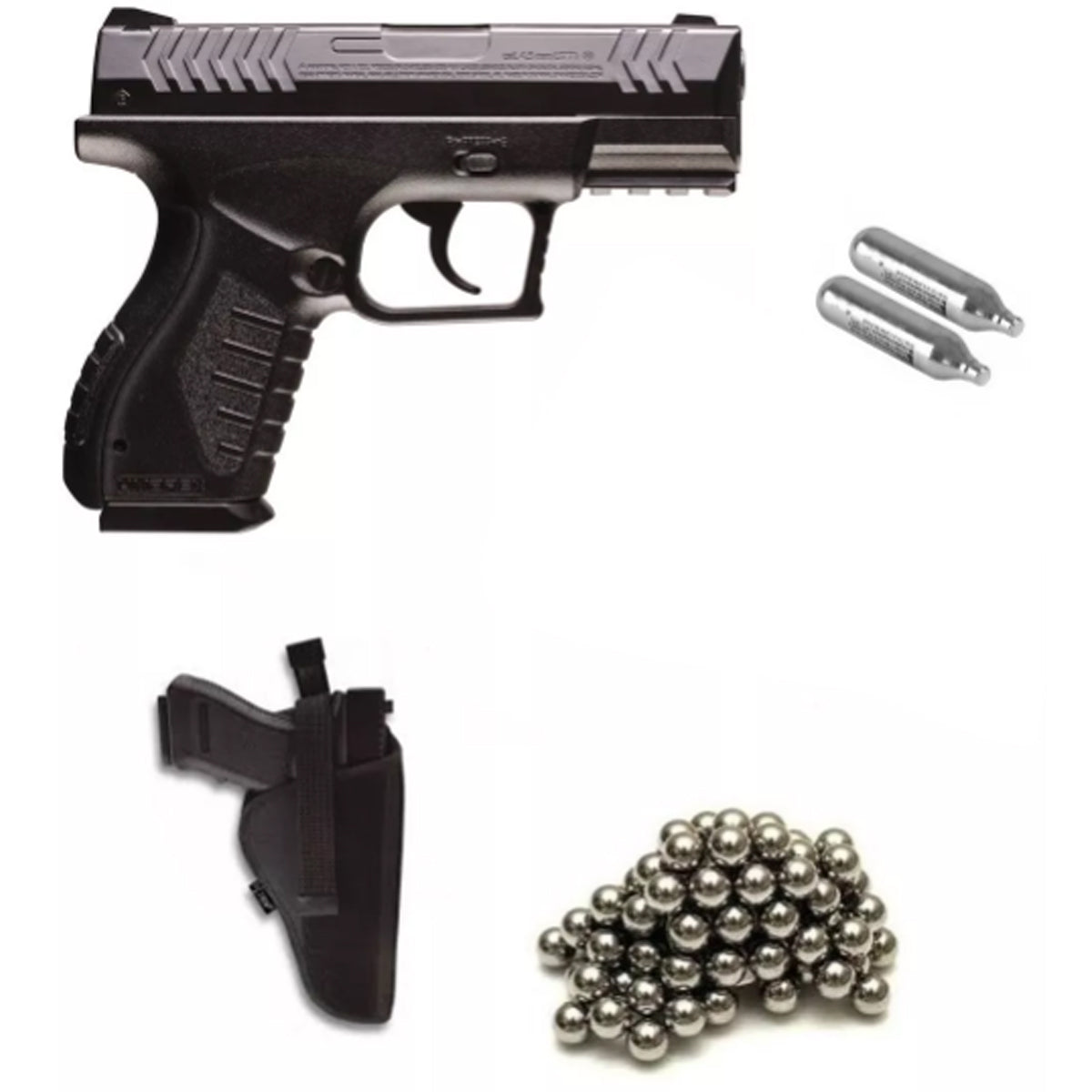 PISTOLA DE CO2 BALIN METALICO UMAREX XBG + 10 CO2 + 500 BALINES + FUNDA