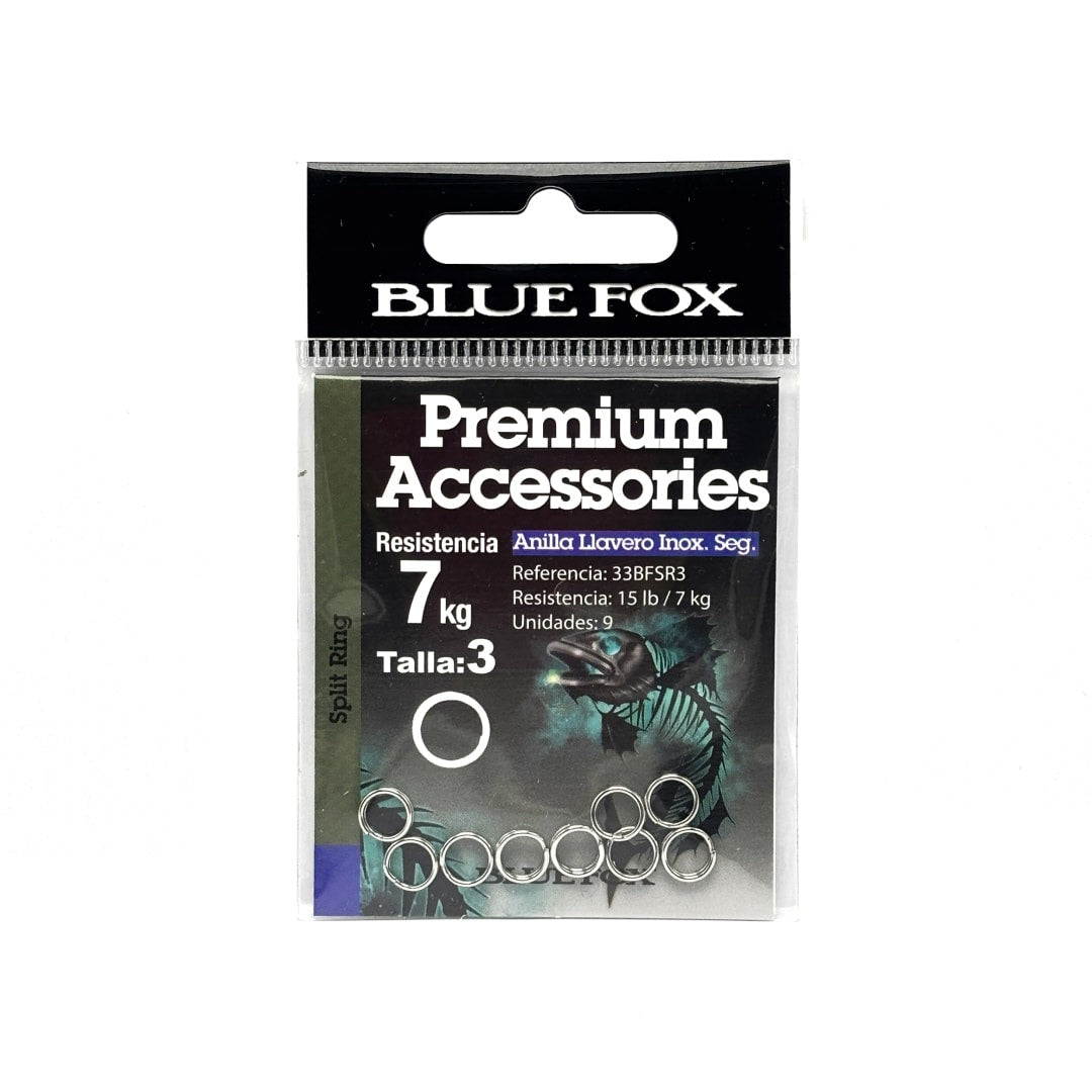 Anillas Llavero Blue Fox Inoxidables Seguras Split Ring Pesca Spinning Trolling