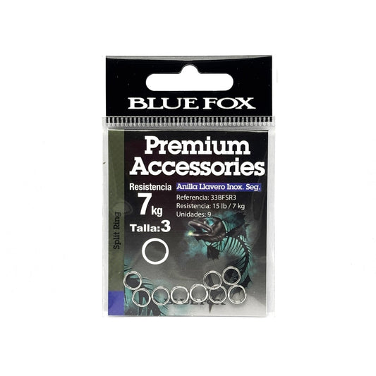 Anillas Llavero Blue Fox Inoxidables Seguras Split Ring Pesca Spinning Trolling