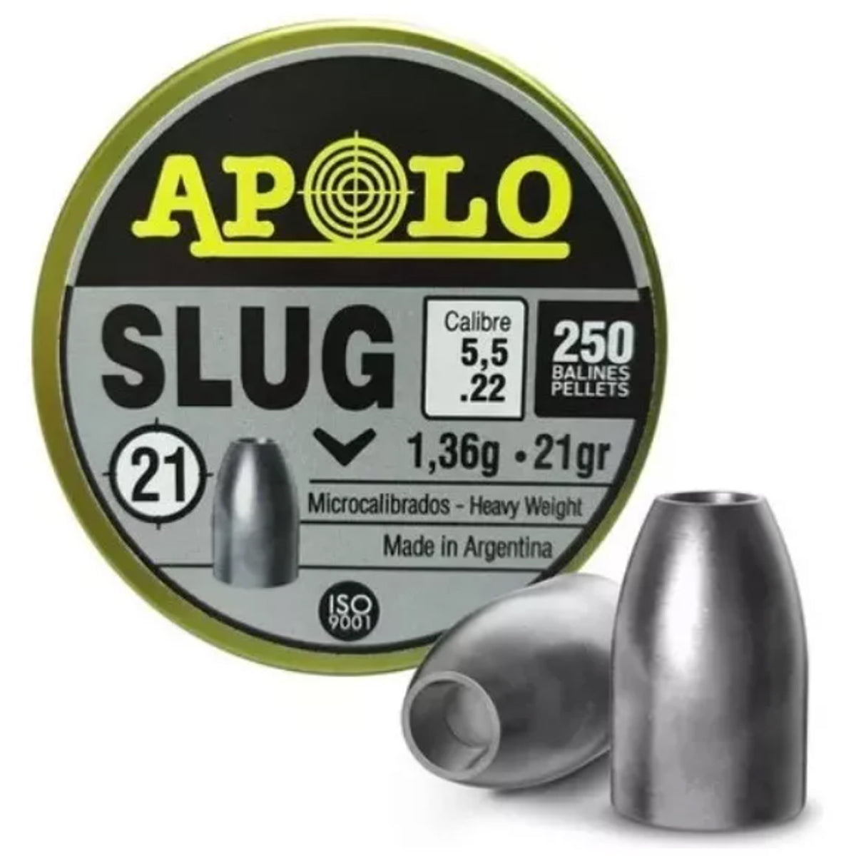 Postones Apolo Slug 5mm.5/21gr (250un) Lata