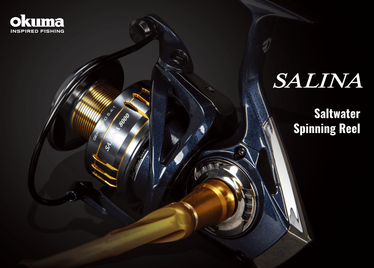 Carrete de Spinning Okuma Salina SW, Alto Rendimiento, Agua Salada, Duradero