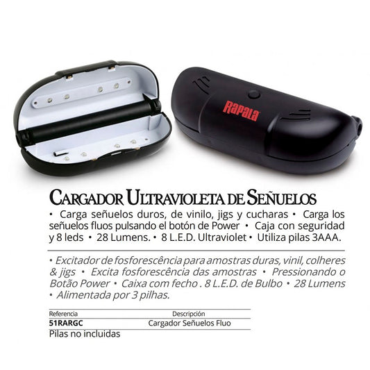 Cargador UV Rapala Potenciador de Señuelos: Recarga Rápida, Brillo Intenso para Pesca