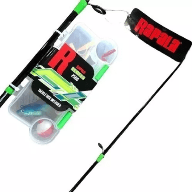 Combo Rapala Levels 2500: Caña Fibra Vidrio, Carrete Frontal, Kit Completo Pesca