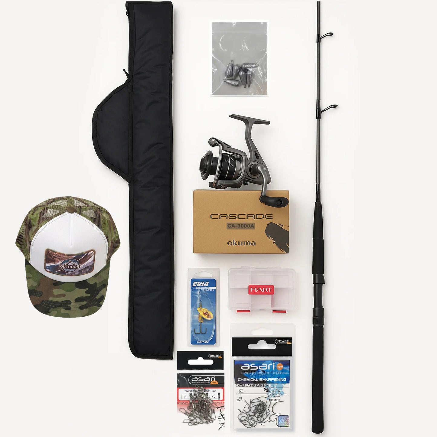 Set de pesca Okuma Cascade 1.80 Metros + Accesorios + Jockey de regalo
