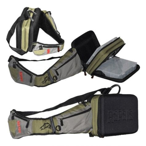 Bolso Bandolera Rapala Sling Bag Impermeable Pesca Compacto Doble Cara Cómodo